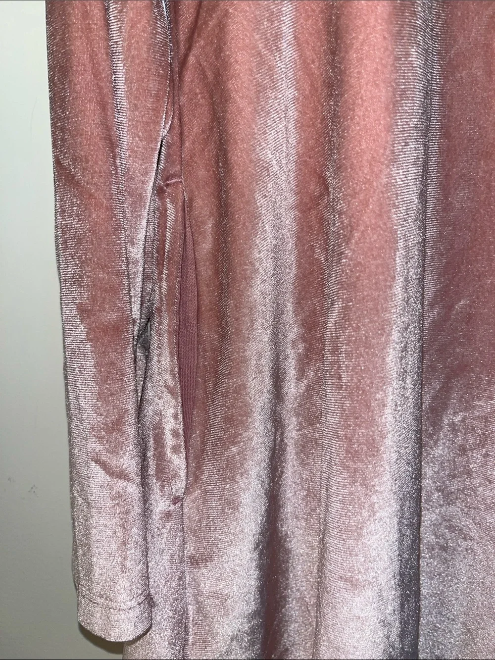 Old Navy Girls Velvet Long-Sleeve Dress in Rose Blush